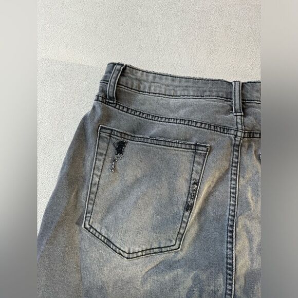 Joe's Jeans Mini Skirt Womens Size 31 Washed Black Destroyed Denim Frayed Hem - Picture 14 of 16